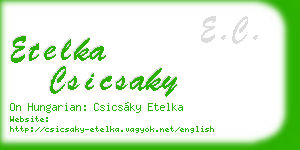 etelka csicsaky business card